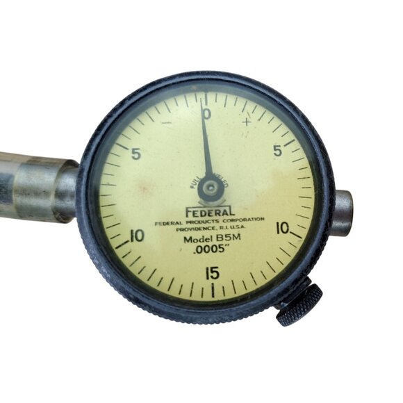 Vintage Federal Dial Indicator Model B5M Precision Gauge Full Jeweled With Arm - Picture 3 of 10